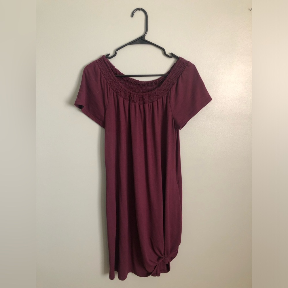 Plum off the shoulder dress size small